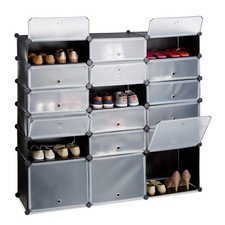 Scaffale in plastica con 18