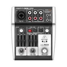 BEHRINGER xenyx 302 USB mixer professionale 5 ingr. 2 canali live karaoke studio