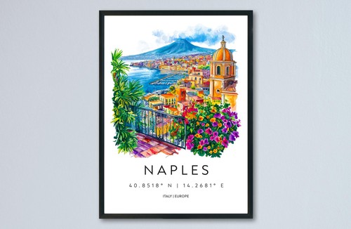 Poster acquerello napoli - poster,