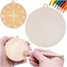 Palla Di Natale In Legno Tonda