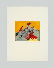 Guillaume CORNEILLE - "Composizione", 1988 - Acquaforte, 80 x 60 cm