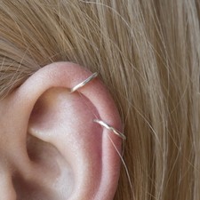 Minimal Silver Ear Cuff 925 No