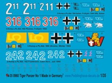 Peddinghaus-Decals 1/35 0960 Tiger I Carro Armato 1