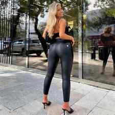 Pantaloni Freddy WR.UP N.O.W. Pantalone donna ecopelle 7/8 nero skinny booty grande!