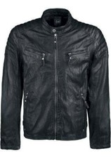 Gipsy Chester Uomo Giacca di pelle nero Regular Biker giubbotto pelle taglia S