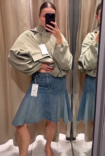 Zara trf denim godet - trf,