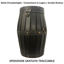 BOTTE PORTABOTTIGLIE • Contenitore In Legno / Oggetto Arredo Rustico • Vintage