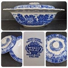 Wood & Sons England * English Scenery Blau * Terrina Ragù ciotola di servizio * TOP