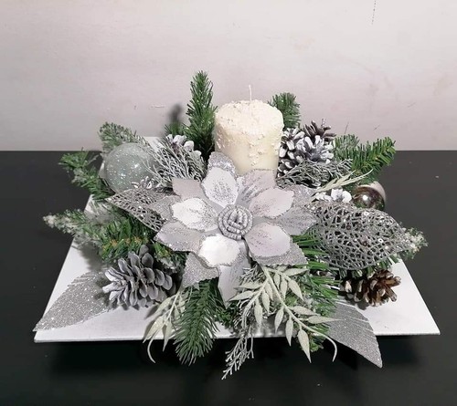 Centrotavola natalizio bianco - ,