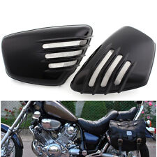 2x Coperchio Laterale Carena Batteria Nero per Yamaha XV700 750 1000 1100 Virago Nero
