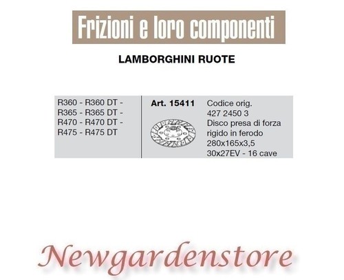 Disco frizione 15411 - , trattore