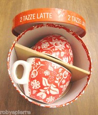 2 TAZZE LATTE té coppia fiori
