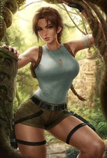 Poster manga su tela Lara Croft: Tomb Raider anime Lady stampa HD arte da parete SFW