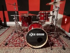 set batteria acustica X-DRUM PRO STAGE candy red in acero  18/10/14 EX DEMO