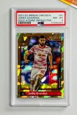 Merlin PSA 8 Josko Gvardiol UEFA Gold rifrattore atomico /50 #81 Rookie 2021/22