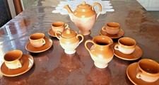 Servizio caffè 6 persone "Ceramiche Spigarelli" in terracotta anni 60