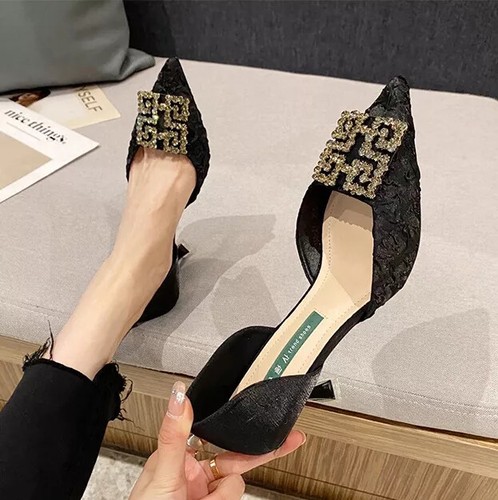Decolte scarpe donna nero raso