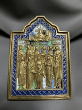 Icona russa da viaggio, bronzo e smalti, XIX secolo