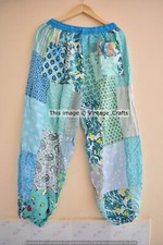 Pantaloni harem patchwork Aqua