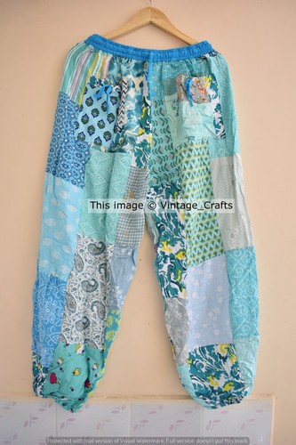 Pantaloni harem patchwork - , aqua