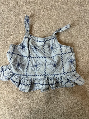 Top zara bambina blu ricamato - zara,