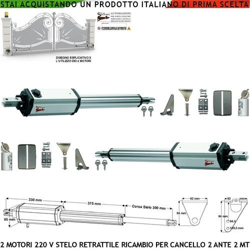 Pistoni cancello elettrico 220 - pistoni,