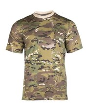 T-SHIRT TIPO MILITARE BY MIL-TEC MIMETICA MULTICAM 100% COTONE