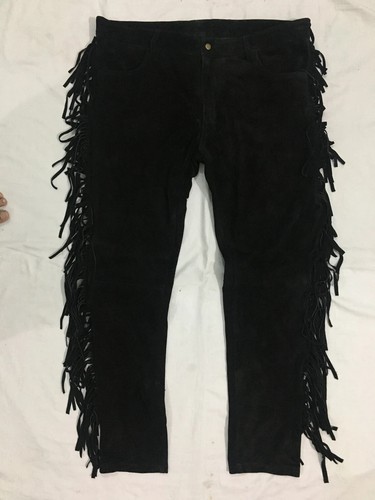 Pantaloni neri cowboy con - pantaloni,
