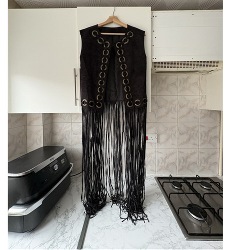 Gilet donna nero scamosciato