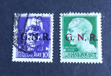 Repubblica Sociale lire 10 e 20 soprast. GNR usati  soprastampa non garantita