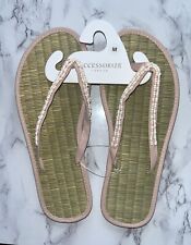 Infradito Accessorize Monsoon Seagrass taglia M Medium UK 5 6 rosa bianco perline nuove
