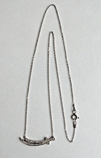 Kette Collier mit Anhänger Säbel Schwert mit Zirkonia Silber 925 (2287)