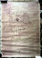 VINTAGE STAMPA CARTINA COMUNE DI TERLIZZI BARI QUADRO D'UNIONE