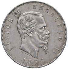 r76_112) Vittorio Emanuele II Re d'Italia (1861-1878) 5 Lire 1875 ROMA R  GRAFFI