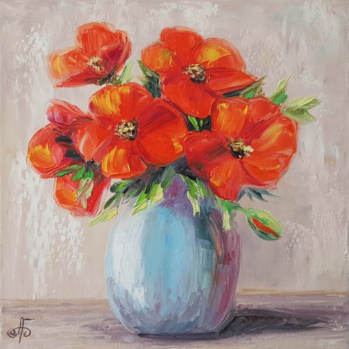 Quadro originale olio floreale