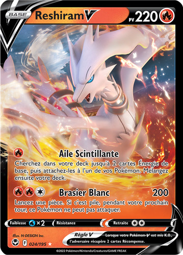 Carte pokémon reshiram - carte,