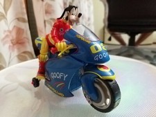 Rarissimo Pippo in Moto In Plastica Goofy Topolino alto 11Cm Da collezione