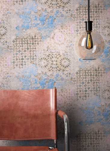 Newroom vliestapete blau - vliestapete, beige