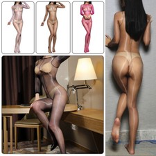 Body donna uomo sexy 0D bagnato lucido glitterato completo bodystocking