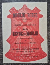 MOULIN ROUGE Pigalle Rare Prospectus recto/verso pour la Revue ca 1900