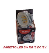 Lampada Led Lampadina Led Faretto Portafaretto Ultralux MR16 GU5.3 6W DC12V