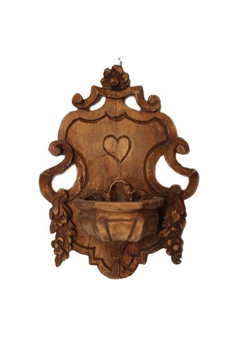 Acquasantiera legno fatta a - acquasantiera,
