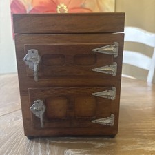 Cassapanca vintage legno 9x7x6,5” secchiello ghiaccio bar scatola foderata polimero metà secolo moderna