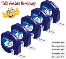 5x 91221 12 mm bianco nastro in plastica per Dymo LetraTag LT-100H 100T XR 200B