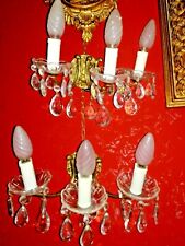  ANTICA COPPIA DI  APPLIQUE MARIA ANTONIETTA IN BRONZO PIENO DORATO PRIMI 900