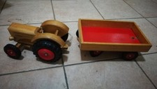 Trattore e rimorchio in legno vintage 1960