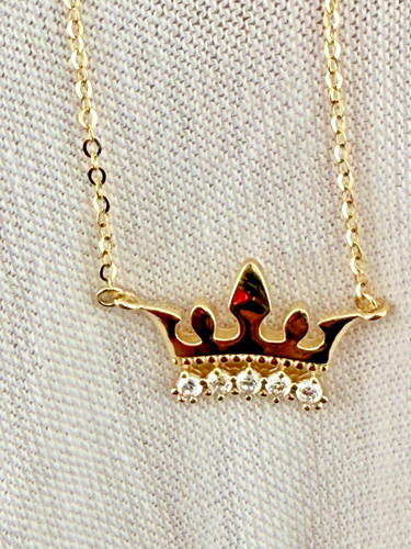 Collana con corona oro - con,