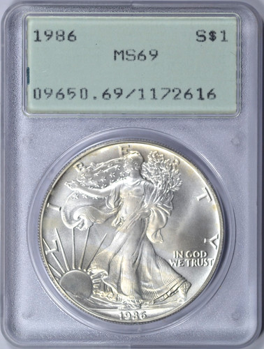 1986 american silver eagle - silver,