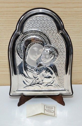 Icona argento 925 quadro maria - icona,