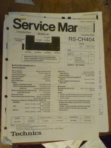 Technics panasonic rs ch404 - /, rs-ch404